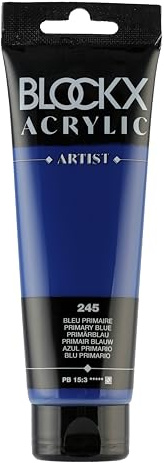 Blockx 60245BXC - Tube 120ml, feine Acrylfarbe, Acrylic Artist, halbtransparent und satiniert, PB 15:3 Primärblau, 1 Stück