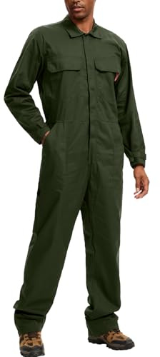 WORK IDEA Men's Coveralls Long Sleeve Workwear Jumpsuit Multi Pockets
