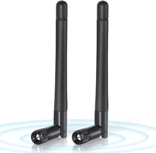 Bingfu WiFi Antenna SMA WiFi Aerial 2.4GHz 5GHz 5.8GHz 3dBi MIMO SMA Male Antenna (2-Pack) for Router Wireless Network Card USB Adapter Video Surveillance Monitor