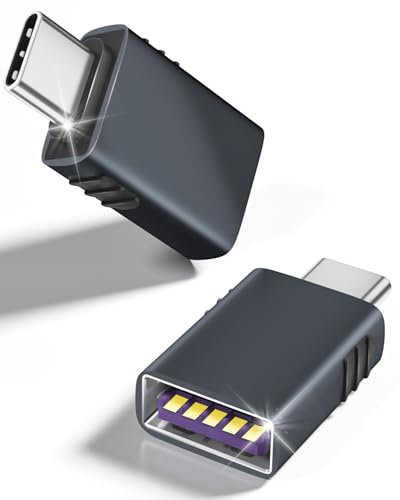 Zestiq Adaptateur USB C vers USB 2 Pièces, 10Gbps Adaptateur USB C Mâle vers USB 3.2 Femelle OTG, Thunderbolt 4 vers USB 3.2 Adaptateur Compatible avec iPhone 16 Pro Max, MacBook, iPad, Samsung S25