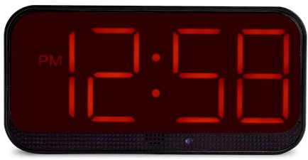 Acctim Silas LED Wireless Alarm Clock, 2-inch Display with Adjustable Volume and Brightness (Red LED)