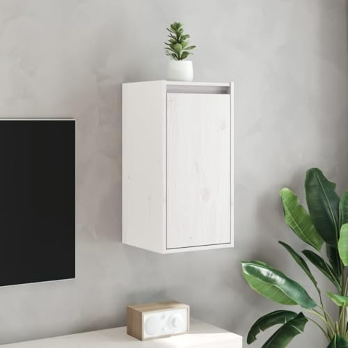 SKTQYQO Hängeschrank aus massivem Kiefernholz, weiß, 30 x 30 x 60 cm, für Wohnzimmer, Küche, Schlafzimmer, TV-Schrank, Wandregal, ideal für Bücher, Sammlerstücke und Dekorationen