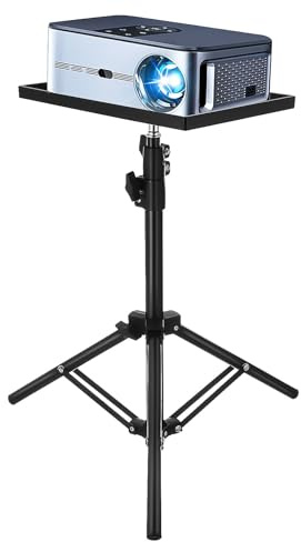 TOYANDONA Projector Stand Tripod, 45 Inch Height Adjustable Universal Laptop Stand with 9. 8x7 Inch Tray, Portable Projector Mount for Office, Home, Studio