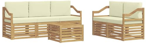 vidaXL Sofagarnituren Massivholz Akazie, Garten Lounge, langlebige Ecksofa, Moderne Möbel für Terrasse, Bequeme Sitzecke zum Entspannen