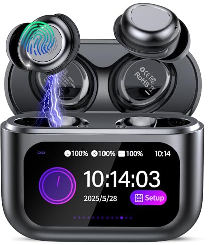 ZYHKON In-Ear-Ohrhörer, Bluetooth 5.4 Schlafkopfhörer In Ear, Wireless Ohrhörer Anthrazitschwarz