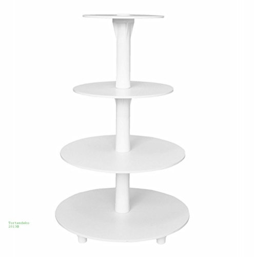 050031 Kunststoff Hochzeitstortenständer, Weiß, 4 Étages, 56cm Höhe