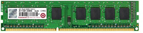 Transcend JM1333KLH-4G - Tarjeta de Memoria RAM DDR3 para Ordenadores de sobremesa (4 GB, 1333 MHz, 240 Pines, CL9)