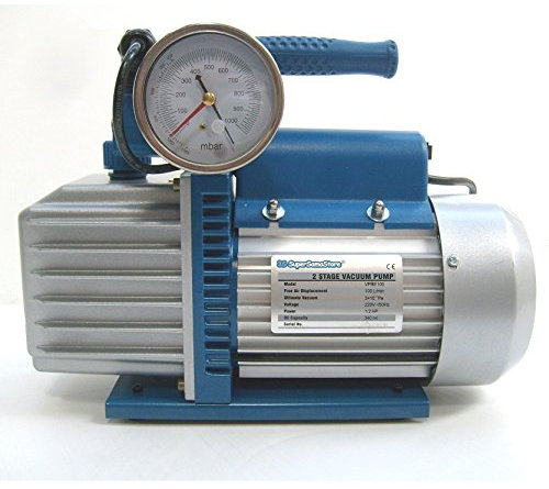 POMPE A VIDE CLIMATISATION DOUBLE 2 étages 100 Lt/min électrovanne vacuomètre