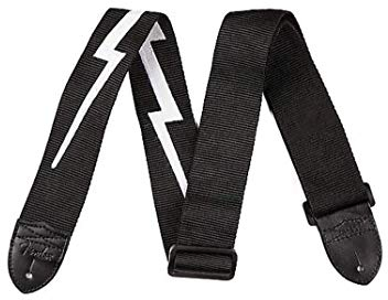 Fender® »NYLON LIGHTNING BOLT STRAP« Nylon Gitarrengurt mit Blitz-Motiv - 5cm Breite - Farbe: Schwarz