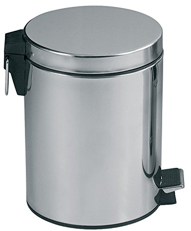 MSV Cubo DE Basura DE Acero Inoxidable 20 L, Cromado, 45x29.5x36 cm