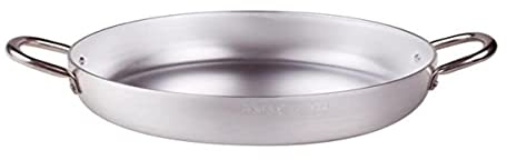 Pentole Agnelli PCMX01032 Tegame in Alluminio, Spessore 2 mm, con 2 Maniglie in Acciaio Inossidabile, 32 cm, Argento