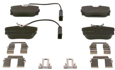 Bosch BP1450 - Brake Pads Car Rear Axle - Bosch Quality - Reduced Noise and Dust - ECE-R90 Certified - Copper-Free - 1 Set of 4 Pads - With Accessories