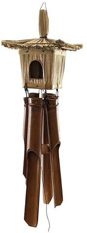 Carillon à Vent en Bambou - Nichoir Carré en Paille