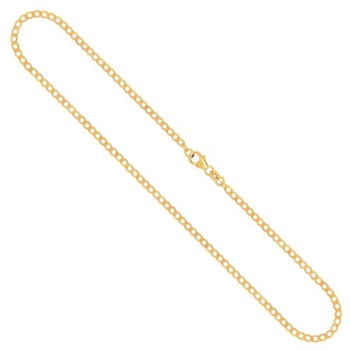EDELIND Goldkette Herren Damen 333 585 Echtgold - 2.6 mm Panzerkette Gelbgold auch 375 750 - Unisex Halskette mit Geschenkbox
