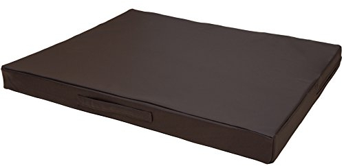 CopcoPet Hundematte Jumbo Dunkelbraun 80 x 60 x 8 cm – Robustes Kunstleder – Waschbar, abwaschbar, rutschfest & pflegeleicht – Für kleine Hunde, Wohnung, Garten, Transportbox, Camping – Extra dick