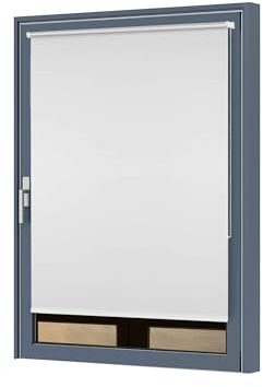 Julido Verdunklungsrollo ohne Bohren 75x150cm, Fenster Rollo Klemmfix Weiß, Thermorollo mit Silberbeschichtung