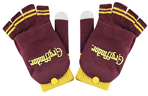 Cinereplicas - Harry Potter -Handschuhe - Abnehmbare Halbhandschuhe -Touchscreen Funktion - Offiziel lizensiert - Gryffindor- Rot und Gelb