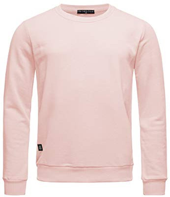 RED BRIDGE Felpa da Uomo Premium Basic Maglia in Cotone Rosa L