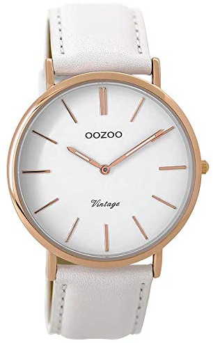 Oozoo Vintage Damenuhr Lederband 40 MM Rose/Weiss/Weiss C9315