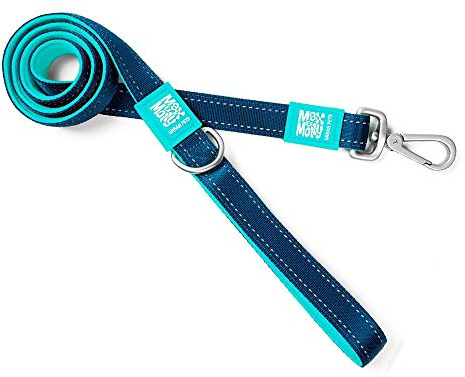 Max & Molly Ultra sichere und Bequeme gepolsterte Neopren-Sportleine mit reflektierenden Außennähten, Matrix Blue, Größe XS