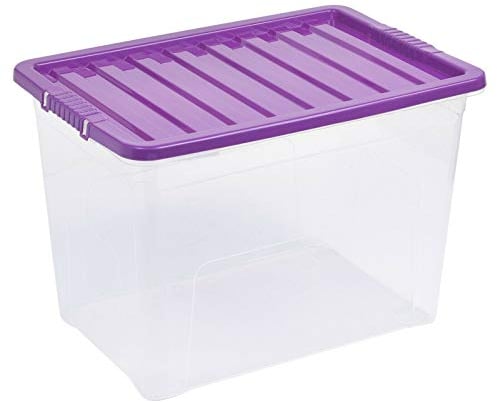 URBNLIVING 75 Liter Storage Box & Lid Purple