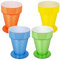 alles-meine.de GmbH 4 Stück Bunte Eisbecher - 3D Effekt Waffel Optik - 300 ml - Dessertschale/große Schale mit Fuß/Becher mit Ständer - aus Kunststoff/Plastik - Schale - ..