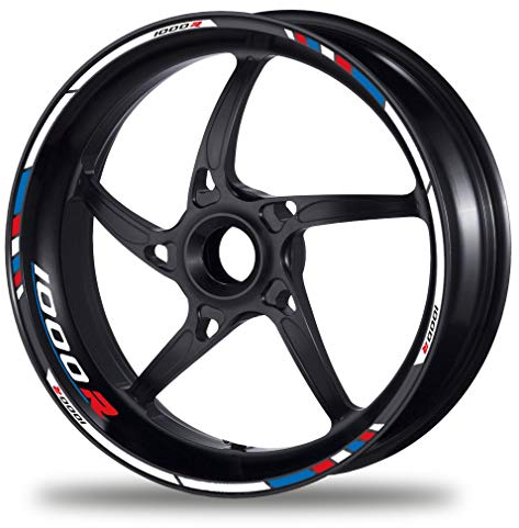 FELGENRANDAUFKLEBER passend für BMW S 1000 R Moto GP Style Felgenaufkleber blau-rot (GP Race V)
