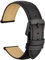 WOCCI 23mm Vintage Leder Uhrenarmband mit Schwarzer Schnalle, Ersatz Armbanduhr (Schwarz)