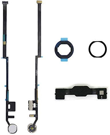 Dedyel Home Button Ersatz für iPad 7. / 8. / 9. Generation (10,2 Zoll, 2019/2020/2021) A2197 A2270 A2602 inkl. Flexkabelanschluss (weißer, silberfarbener Ring)