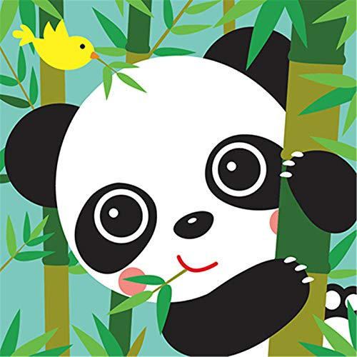 Wowdecor Peinture par numéros pour enfants de 8 à 12 ans avec cadre (Panda)
