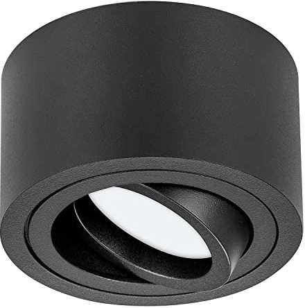 TEVEA Premium Deckenleuchte Aufbauspot Flach - Neutralweiß - Schwarz - LED Modul 230V 5W austauschbar - Deckenspot auch fürs Bad - mit Schutzklasse - in verschiedenen Aufführungen erhältlich