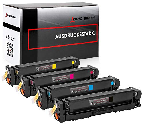 Logic-Seek 4 Toner kompatibel mit Canon 054 054H LBP621Cw LBP623Cdw Serie MF640 Serie MF641Cw MF643Cdw MF645Cx CX317DN CX417DE CX517DE - Schwarz 3100 Seiten Color je 2300 Seiten