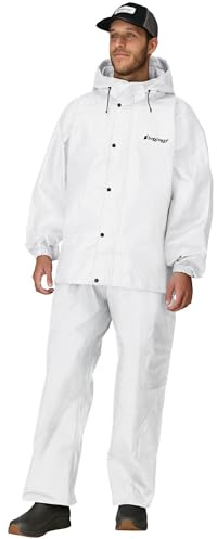 FROGG TOGGS Men's Standard Classic All-Sport 3-Layer Waterproof Breathable Rain Suit, White, Large
