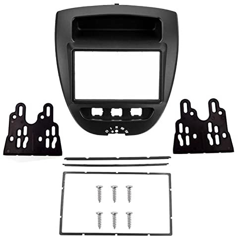 Riverhighfur Montaggio Autoradio Mascherina autoradio 2 DIN Staffe di Montaggio Compatibile per Toyota Aygo/Citroen C1/ Peugeot 107