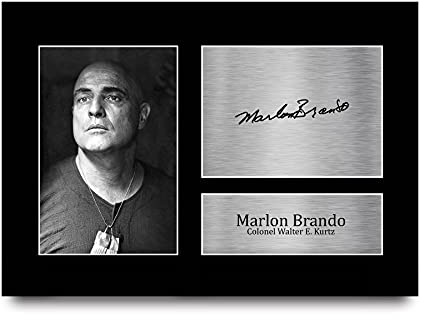 HWC Trading A4 Marlon Brando Apocalypse Now Geschenke Gedruckt, Signiert Autogramm Bild Für Film-Erinnerungsstücke-Fans - A4 Eingerahmt