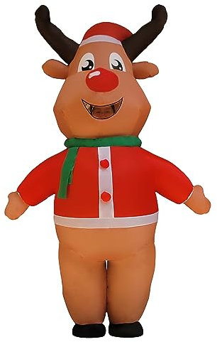 NiSotieb Christmas Inflatable Reindeer Costume for Adults - Men's Halloween Costume and Christmas Decor