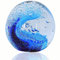 EUSTUMA Mundgeblasene Glasfiguren, Kugel, Ozeanwellen, Briefbeschwerer, Glaskugel, Heimdekoration, Sammlerstück, Aquarium-Dekoration, Bürodekoration, Ozeanliebhaber