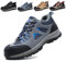 ISOOUS Sicherheitsschuhe Herren Damen Leicht Arbeitsschuhe Stahlkappenschuhe Atmungsaktiv Anti-Smashing Anti-Piercing Grau Blau 42