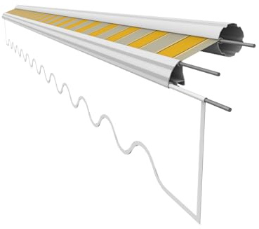 VANA Markisenstoff Ersatzstoff ohne Volant für 3 x 2,5 m Markisentuch Markisenbespannung Sonnenschutz fertig genäht Maß Tuch 2,82 x 2,5 m Design SPD025