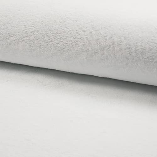 Cuddlesoft Bamboo Wellness Terry Towelling Fabric Material - White, 1Mtr - 150cm x 100cm