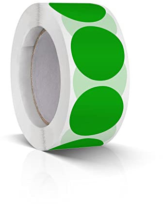 Round Stickers Green 25 mm Circle Labels Colour Coding Dot Vinyl Floor Sticker Waterproof Removable Roll of 500