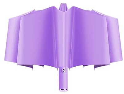 Small Umbrella Windproof Umbrella Fully Automatic Umbrella Adjustable Rotating Led Flashlight Umbrella 10 Bone Three Folding Anti-wind Car Business Sunshine Umbrella, Rotating Flashlight-violet