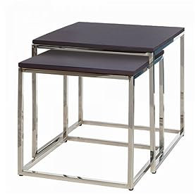 Fink NOVO/2er Set Beistellt.,Eiche,espresso/45x45x46/40x40x41cm [Set]