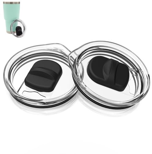 2 Stück 590 ml magnetischer Becherdeckel mit 2 Stück Ersatz-Magnetschieber für Yeti Rambler Ozark Trail Old Style RTIC Kaffeebecher, BPA-frei, auslaufsichere Ersatz-Becherabdeckung