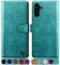 SUANPOT for Samsung Galaxy A34 5G case with [Credit Card Holder][RFID Blocking],PU Leather Flip Book Protective Cover Women Men for Samsung A34 Phone case Blue Green