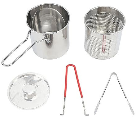 Olla de Freidora Profunda Pequeña de Acero Inoxidable Duradero con Estilo Japonés Olécranon, Olla para Freír de Cocina con Ahorro de Aceite, Puerto Pequeño para Cocina (2#)