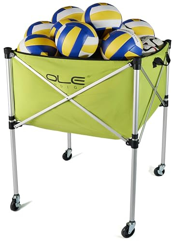 Ball Cart,Volleyball Ball Cart with Wheels 26 Balls Portable Ball Cart,Ball Storage,Collapsible Sports Ball Equipment Cart for Volleyball, Rugby,Soccer【 Indoor Outdoor】