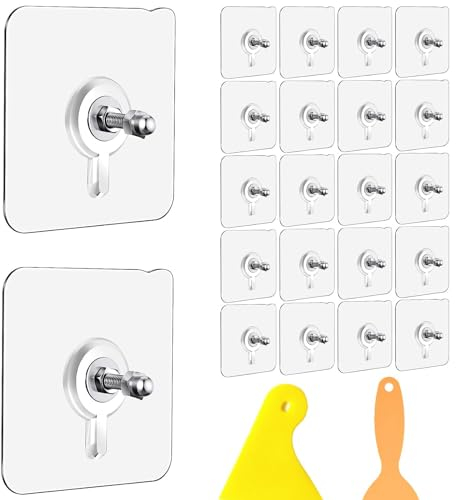 20 StückKlebehaken Bilder,Transparent Bilder Klebehaken Bildaufhängung Ohne Bohren,Selbstklebende Bildaufhänger Für Bilder,Kann Verwendet Werden Für Poster,Fotos,Dekorative Gemälde