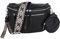 MIRROSI® Bauchtasche Damen, Veganleder 30x20x9cm, Umhängetasche, Brusttasche, Crossbody bag, Kunstleder leder, verstellbare Schulterriemen Bohemian Style (Schwarz)
