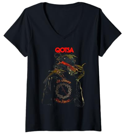 Damen Offizielle Queens Of The Stone Age In Times T-Shirt mit V-Ausschnitt